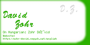 david zohr business card